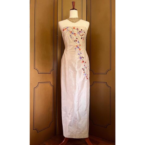 Vintage silk dress with matching bolero, size 10 - Picture 1 of 8